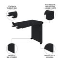 Ver imagem 5 de Mesa para Escritório 4 Gavetas Lado Direito e Mesa Auxiliar Corp A06 - Mpozenato