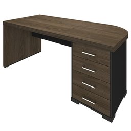 Mesa para Escritório 4 Gavetas Lado Direito e Mesa Auxiliar Corp A06 - Mpozenato - 8
