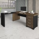 Ver imagem 2 de Mesa para Escritório 4 Gavetas Lado Direito e Mesa Auxiliar Corp A06 - Mpozenato