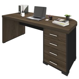 Mesa para Escritório 4 Gavetas Lado Direito e Mesa Auxiliar Corp A06 - Mpozenato - 15