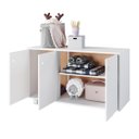 Ver imagem 3 de Cômoda Infantil 90x53,5cm com 3 Portas e 4 Rodízios Branco BM225