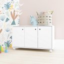 Ver imagem 1 de Cômoda Infantil 90x53,5cm com 3 Portas e 4 Rodízios Branco BM225