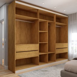 Guarda-roupa Casal Madalena 6 Portas 4 Gavetas 100% Mdf - Panorama Móveis - 4
