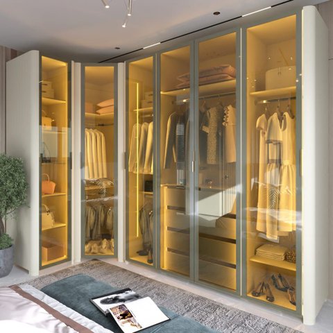 Guarda Roupa Modulado 02 Innova Reflecta 6 Portas Off White - Gelius