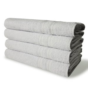 Kit com 4 Toalhas de Banho 430g/m² Grande Grossa 80x150cm Itália Soft - Branco
