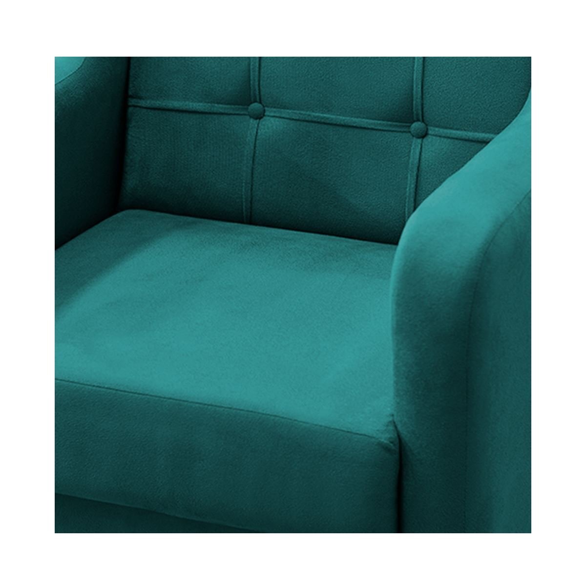 Poltrona Bella Para Sala Decorativa Suede:Azul Turqueza - 2