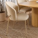 Ver imagem 4 de Conjunto Mesa de Jantar Kalina 6 Cadeiras Aço Carbono Estofadas Kalyx Canella/Linho Cru