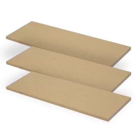 Kit 3 Prateleiras Reta MDF Cru