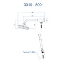 Ver imagem 2 de Chuveiro Articulado com Desviador Fani Mix Preto Fosco 3310 Bk500