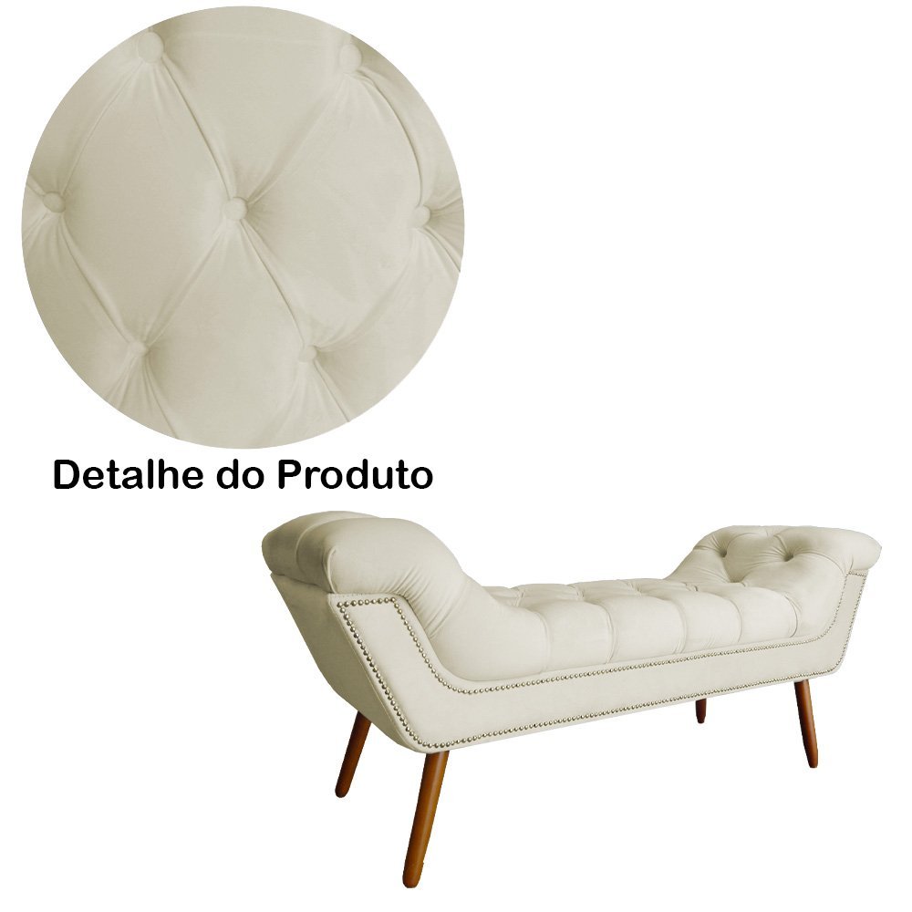 Conjunto Sienna Cabeceira e Recamier King 195 Cm Suede Marfim - DL DECOR - 5