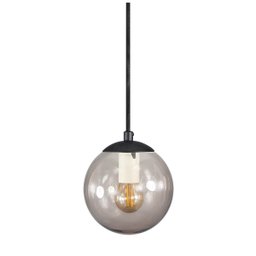 Pendente Preto C/ Globo de Vidro Fumê de 14cm + Led 2w - 2