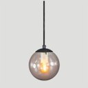 Ver imagem 3 de Pendente Preto C/ Globo de Vidro Fumê de 14cm + Led 2w