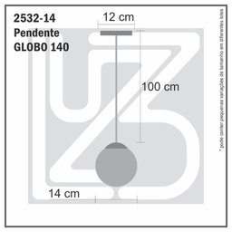 Pendente Preto C/ Globo de Vidro Fumê de 14cm + Led 2w - 7