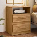 Ver imagem 2 de Mesa de Cabeceira para Quarto 2 Gavetas Kit 2 Ares M07 Freijó - Mpozenato