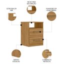 Ver imagem 3 de Mesa de Cabeceira para Quarto 2 Gavetas Kit 2 Ares M07 Freijó - Mpozenato