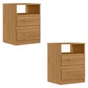 Ver imagem 7 de Mesa de Cabeceira para Quarto 2 Gavetas Kit 2 Ares M07 Freijó - Mpozenato