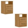 Mesa de Cabeceira para Quarto 2 Gavetas Kit 2 Ares M07 Freijó - Mpozenato - 1