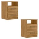 Ver imagem 1 de Mesa de Cabeceira para Quarto 2 Gavetas Kit 2 Ares M07 Freijó - Mpozenato