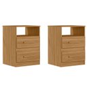 Ver imagem 1 de Mesa de Cabeceira para Quarto 2 Gavetas Kit 2 Ares M07 Freijó - Mpozenato