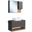 Ver imagem 1 de Conjunto Armario e Gabinete 80cm com Cuba Mel Grafite Proddy Mel Grafite