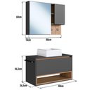 Ver imagem 2 de Conjunto Armario e Gabinete 80cm com Cuba Mel Grafite Proddy Mel Grafite