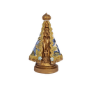 Ver imagem 1 de Nossa Senhora Aparecida M de Gesso com Manto de Flores Azuis Estatueta