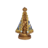 Nossa Senhora Aparecida M de Gesso com Manto de Flores Azuis Estatueta - 1