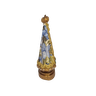 Nossa Senhora Aparecida M de Gesso com Manto de Flores Azuis Estatueta - 4
