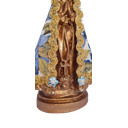 Ver imagem 3 de Nossa Senhora Aparecida M de Gesso com Manto de Flores Azuis Estatueta