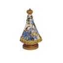 Ver imagem 5 de Nossa Senhora Aparecida M de Gesso com Manto de Flores Azuis Estatueta