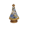 Nossa Senhora Aparecida M de Gesso com Manto de Flores Azuis Estatueta - 5