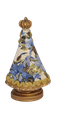 Ver imagem 5 de Nossa Senhora Aparecida M de Gesso com Manto de Flores Azuis Estatueta