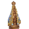 Nossa Senhora Aparecida M de Gesso com Manto de Flores Azuis Estatueta - 2