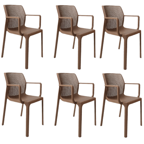 6 Cadeiras Sardenha Marrom Reforçadas - Construmarcas