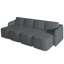 Ver imagem 7 de Sofá Cama para Sala de Estar 4 Lugares 396cm Montserrat K01 Bouclê Cinza - Lyam Decor