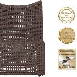 2 Poltronas Texas em Alumínio Pintura Preta Corda Náutica Trama Original - 3