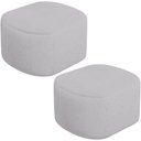 Ver imagem 5 de Kit 2 Puffs Decorativos Orgânico para Living Quarto 70cm Doha W01 Linho Cinza - Lyam Decor