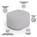 Ver mais imagens de Kit 2 Puffs Decorativos Orgânico para Living Quarto 70cm Doha W01 Linho Cinza - Lyam Decor
