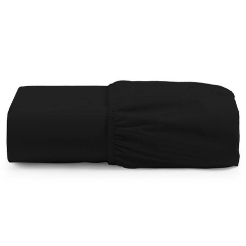Lençol Unique Avulso de Baixo Queen com Elástico Micro Percal 400 Fios - Preto