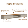 Painel Ripado Para TV Até 75 Polegadas 2.6 Com Nicho Premium E Prateleira Nature Off White Linea Bra - 5