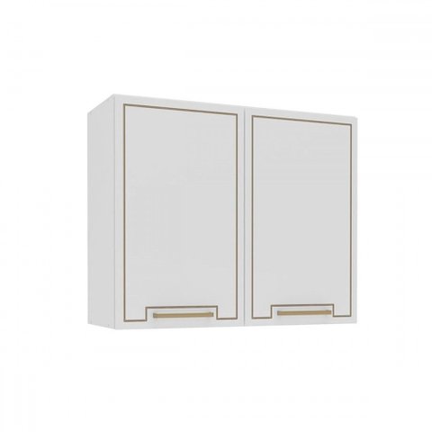 Armário Aéreo Cozinha 80 Cm Amara 2 Portas Branco - Politorno