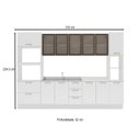 Ver imagem 3 de Cozinha Completa Amara 13 Portas 4 Gavetas com Vidro 40250776 Branco - Politorno