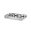 Ver imagem 2 de Bandeja Decorativa Retangular em Metal Prata com Espelho 24cm 20732 Mart