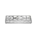 Ver imagem 1 de Bandeja Decorativa Retangular em Metal Prata com Espelho 24cm 20732 Mart