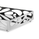 Ver imagem 3 de Bandeja Decorativa Retangular em Metal Prata com Espelho 24cm 20732 Mart