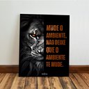Ver imagem 5 de Kit 3 Quadro Decorativo Motivacional Leão Águia Lobo Foco 40x28cm