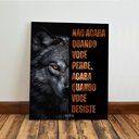 Ver imagem 7 de Kit 3 Quadro Decorativo Motivacional Leão Águia Lobo Foco 40x28cm