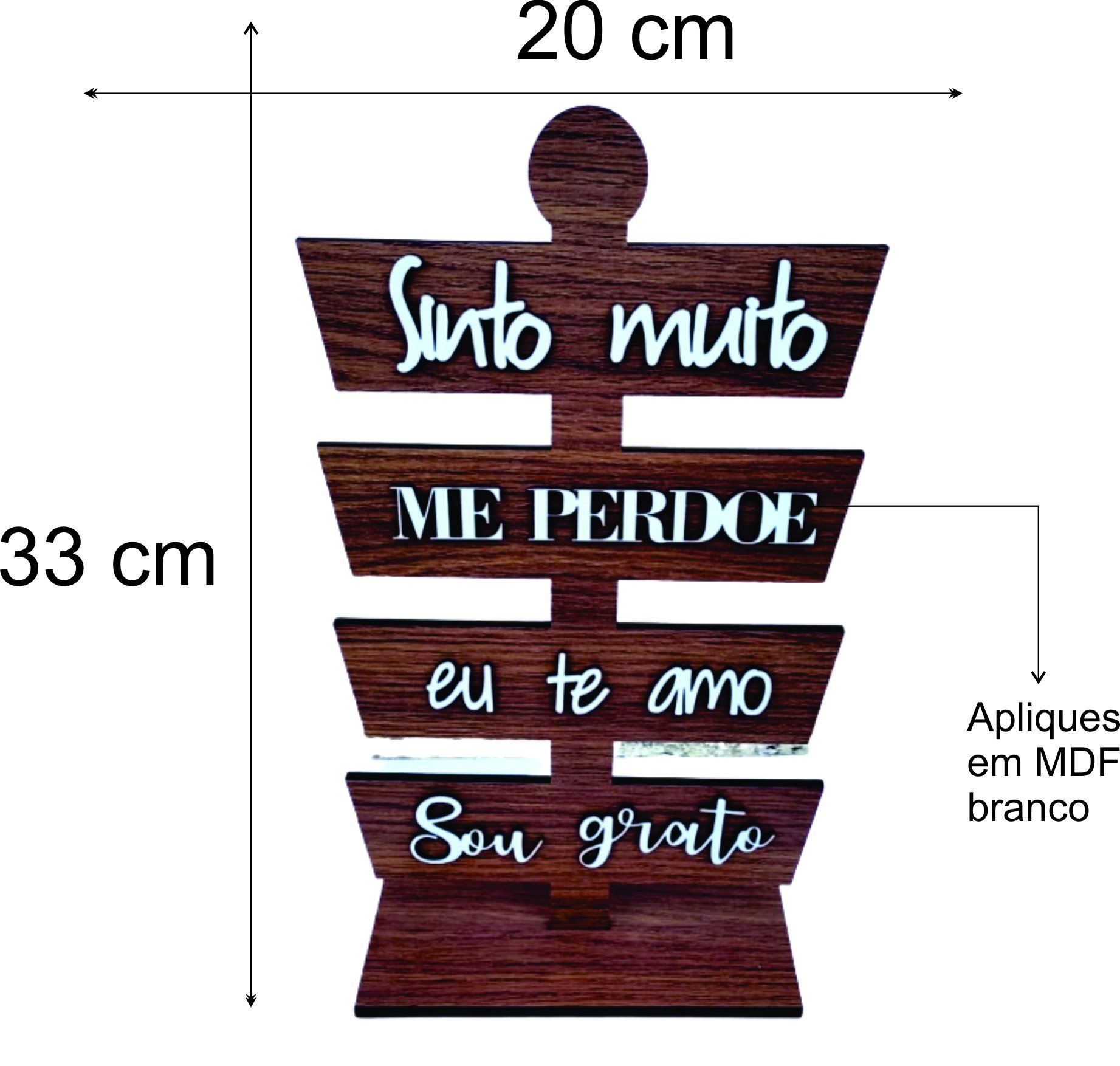 Placa Decorativa Oponopono Em Mdf Amadeirado - 2