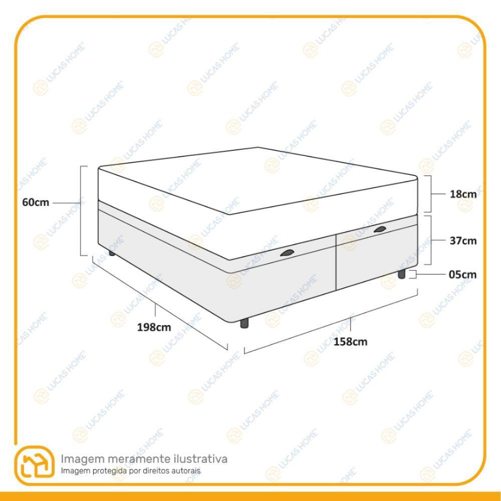 Cama Box Baú + Colchão de Solteiro Ortobom D45 Iso 150 88x188x60cm - 6