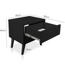 Ver imagem 2 de Mesa de Cabeceira 1 Gaveta 38 Cm Mdf Preto Pés Palito Mp